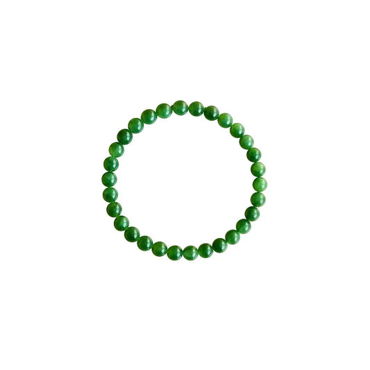 (Energy Collecion) High-End Premium 925 Silver Beaded Bracelet for Ladies Natural Hetian Green Jade Energy