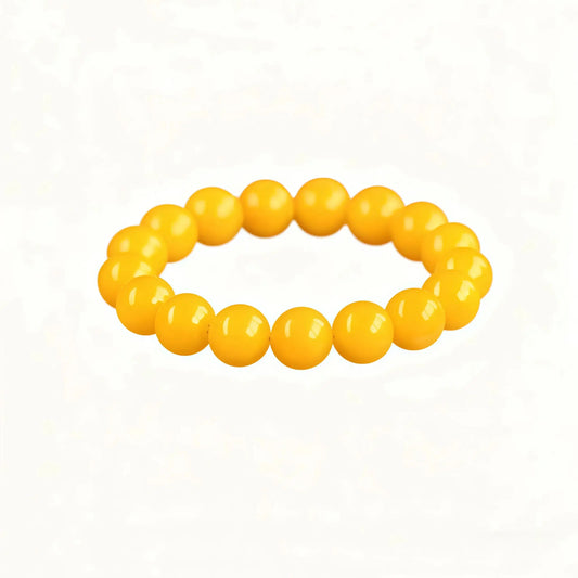 (Energy Collection) Top 925 Silver Natural Amber Beaded Luxury Bracelet with Gemstone for Inner Balance Energy