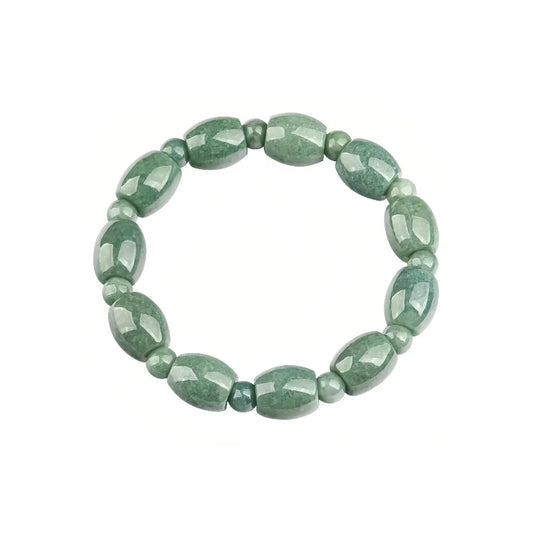 (Energy Collection) High-End Women's Classic Luxury Jadeite String Bangle Bracelet Embodies Good Fortune Made in China