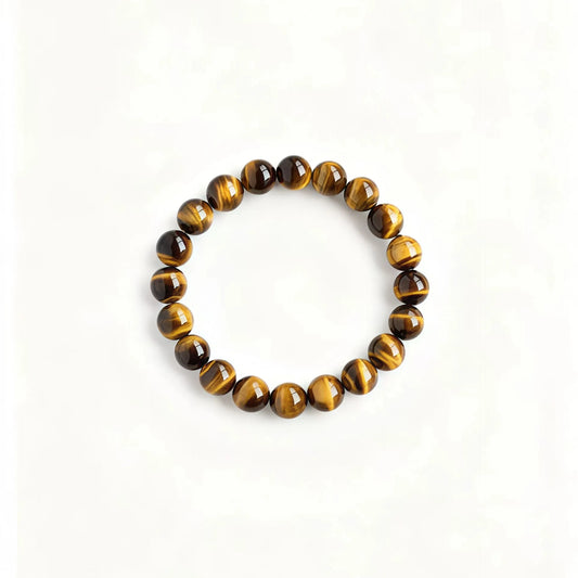 (Energy Collection) Powerful Energy & Protection Beaded Bracelet Natural Tiger Eye Stone for Strength and Confidence