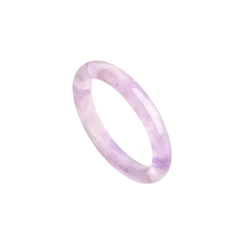 (Energy Collection) Luxury Silver Bangle with Amethyst Crystal Natural Premium Crystal Energized & Blessed Unisex