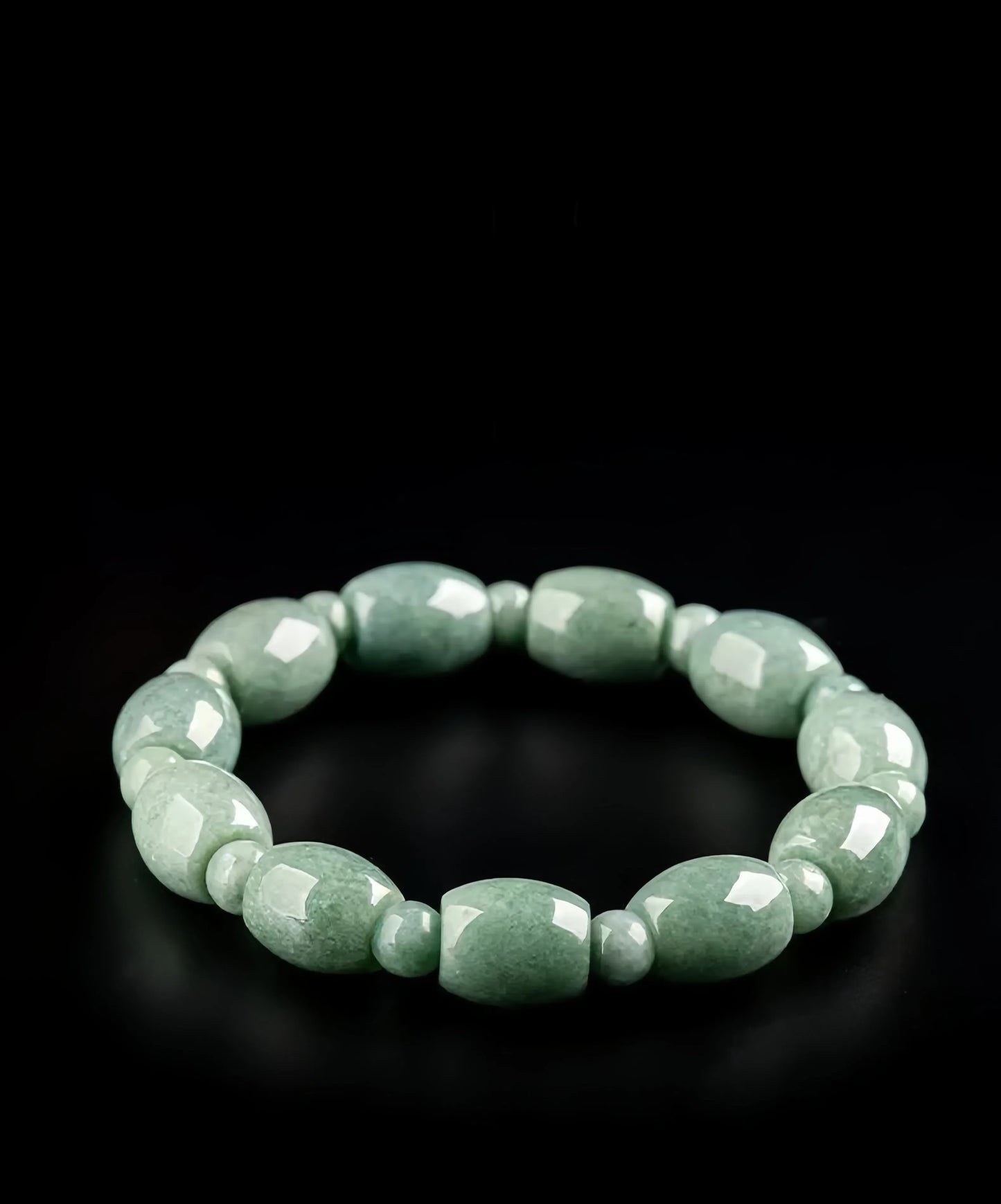 (Energy Collection) High-End Women's Classic Luxury Jadeite String Bangle Bracelet Embodies Good Fortune Made in China