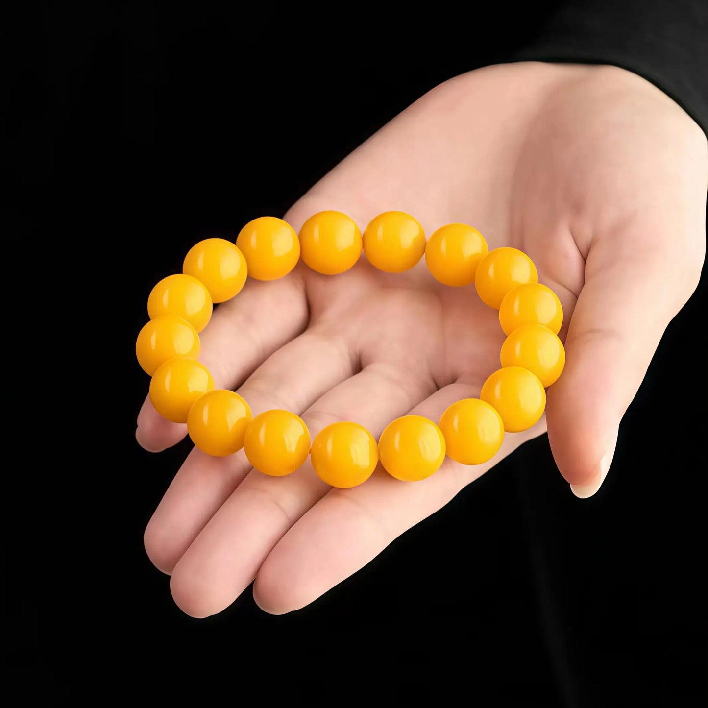 (Energy Collection) Top 925 Silver Natural Amber Beaded Luxury Bracelet with Gemstone for Inner Balance Energy