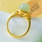 Natural Hetian White Jade S925 Silver Qiemo Blue Series 14*17mm Cabochon Ring Simple Elegant Fine Texture