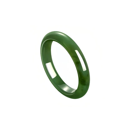 (Energy Collection) Premium High Quality Silver Luxury Hetian Jade Bracelet Fine Bangle with Spiritual Energy Blessed Jewelry