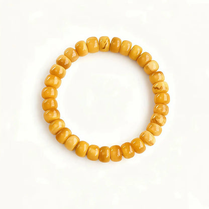 (Energy Collection) Authentic Luxury Premium Natural Amber Beaded 925 Silver Bracelet with Energy Content