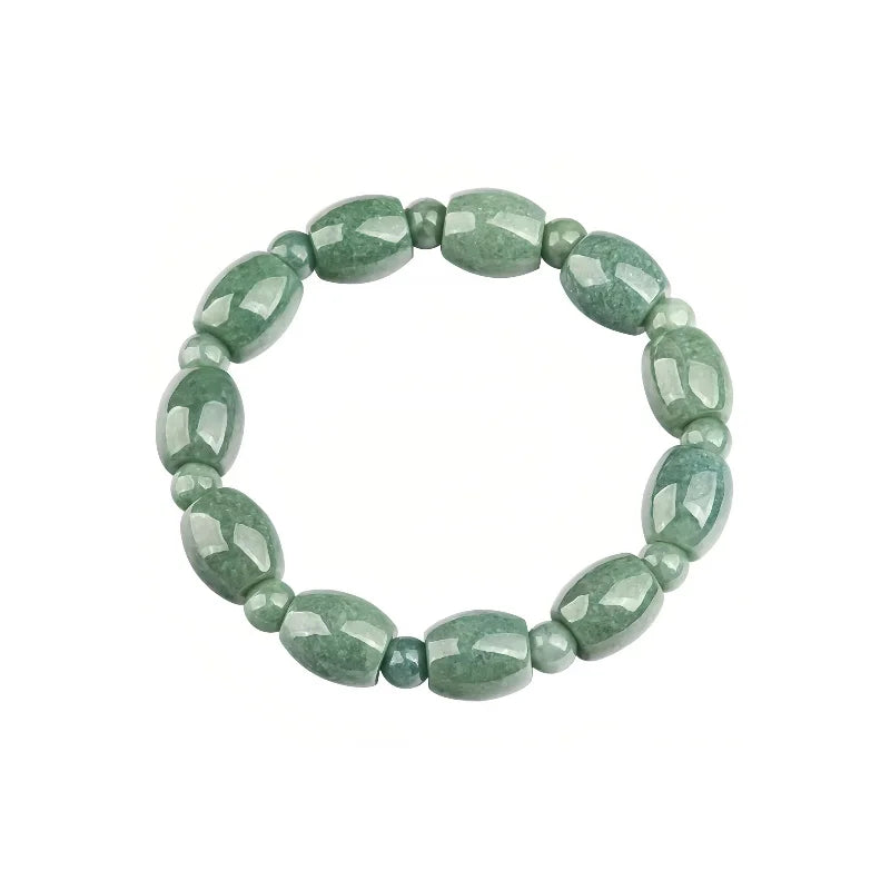 (Energy Collection) High-End Women's Classic Luxury Jadeite String Bangle Bracelet Embodies Good Fortune Made in China
