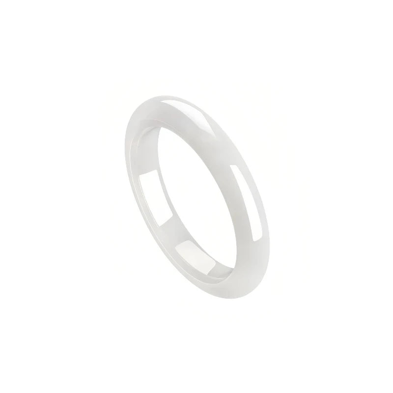 (Energy Collection) Luxury Fine Silver Bangle Bracelet with Top-Tier Hetian Jade Blessed & Energized Jewelry