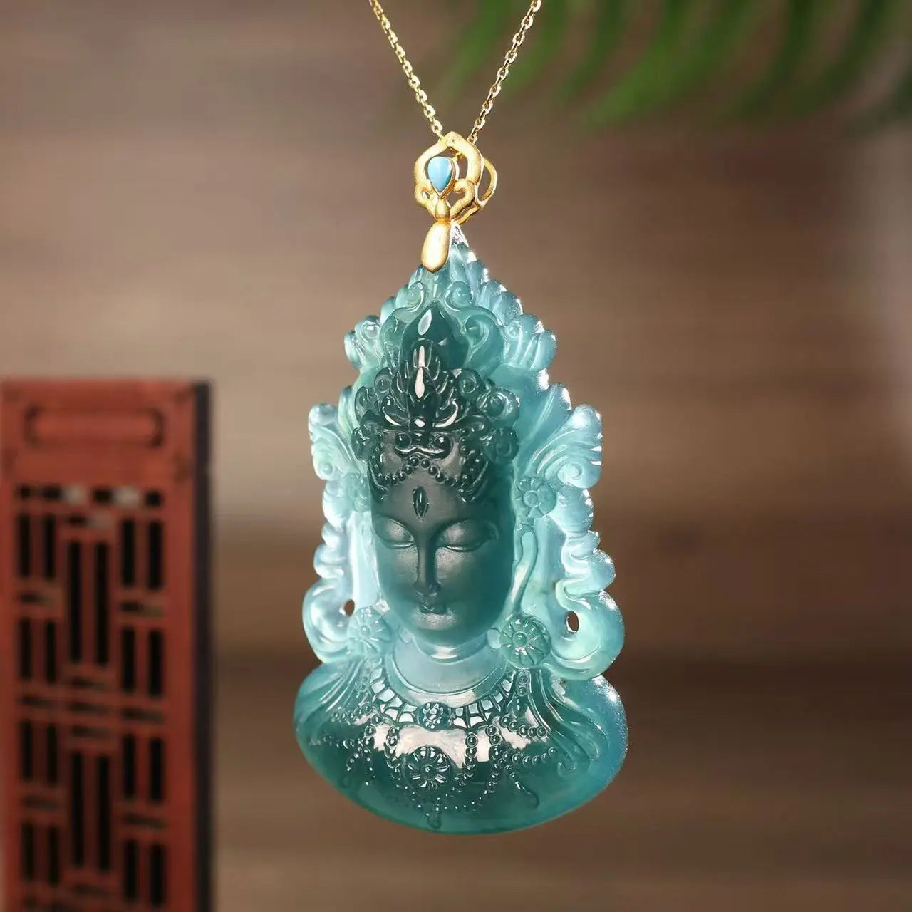 (Energy Collection) High Quality Custom Blessing 18K Gold Filled Jadeite Chokers Necklace Luxury Natural Energized Fine Jewelry Infused Energy Ice