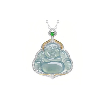 (Energy Collection) Custom Luxury High-Energy Ice Jadeite Chokers Pendant High Quality Natural Spiritual Necklace 925 Silver with Blessing Feature