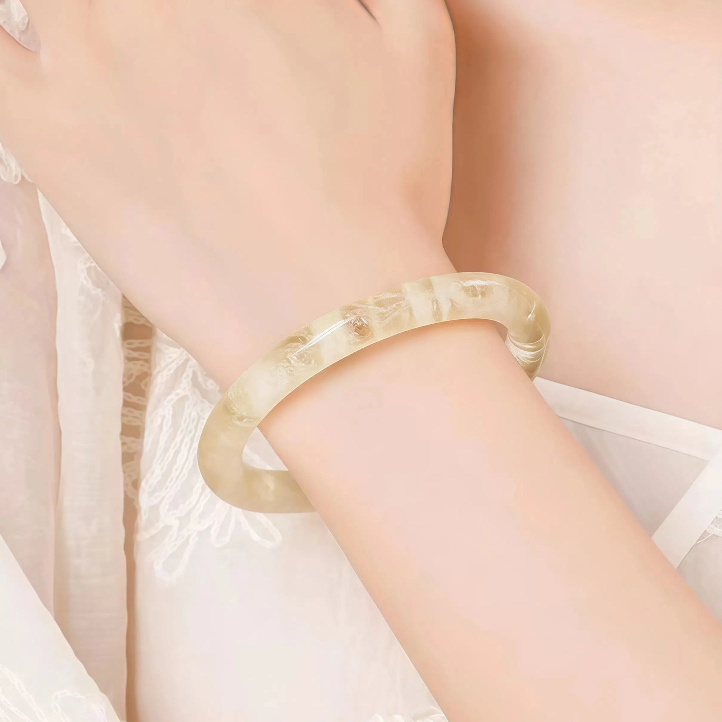 (Energy Collection) Luxury High Quality Silver Citrine Crystal Bangle Authentic Natural Healing Infused with Positive Energy