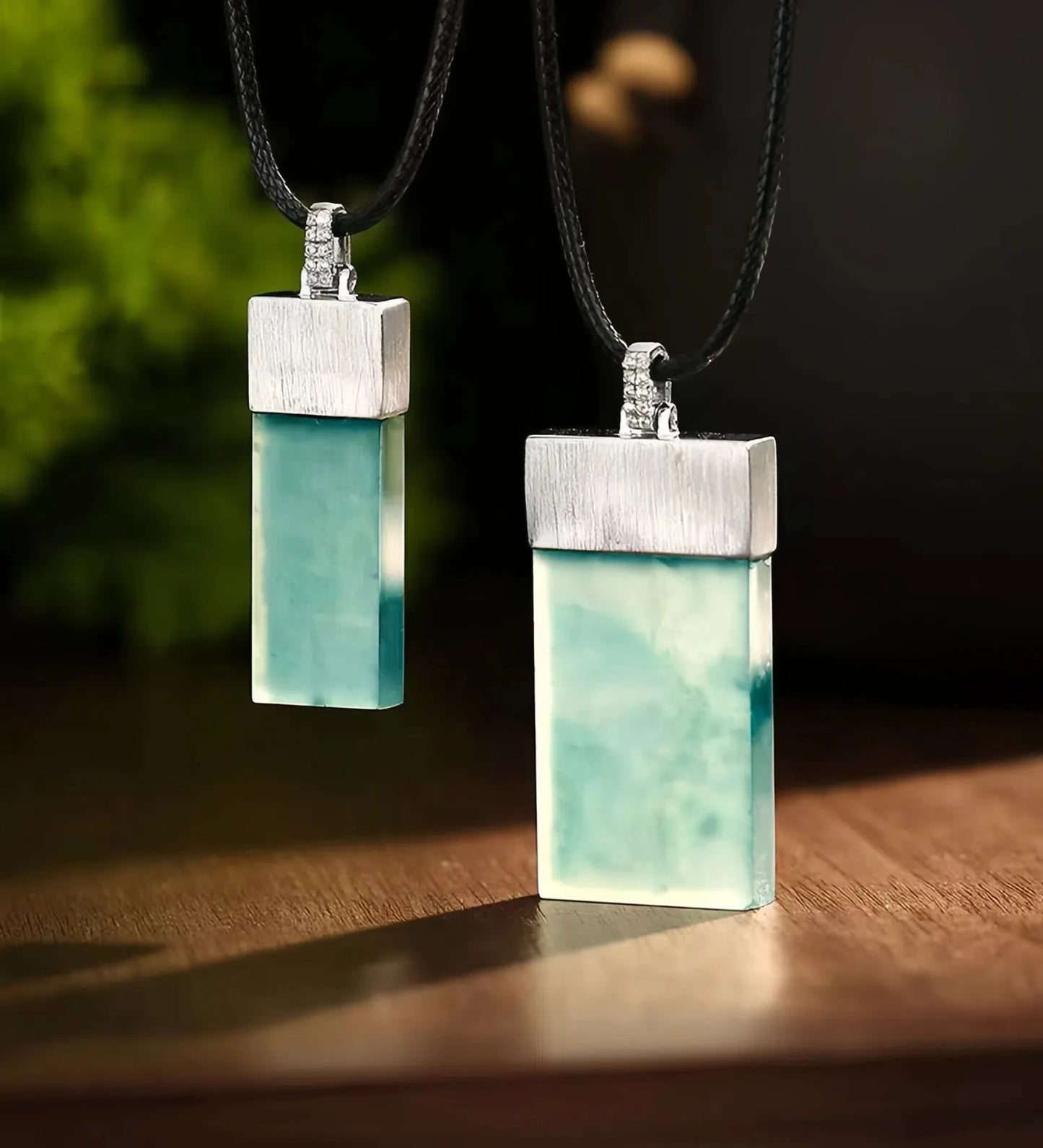 (Energy Collection) Women's Luxury 925 Silver Chokers Necklace with Jade and Energy-Infused Fine Strand Chain