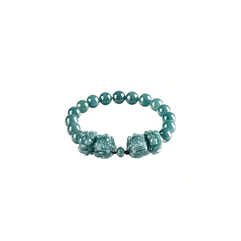 Energy Cllection) Top Grade Luxury Beaded Jade Bracelet Made in China Real Jade No Precious Metals Auspicious Bangles