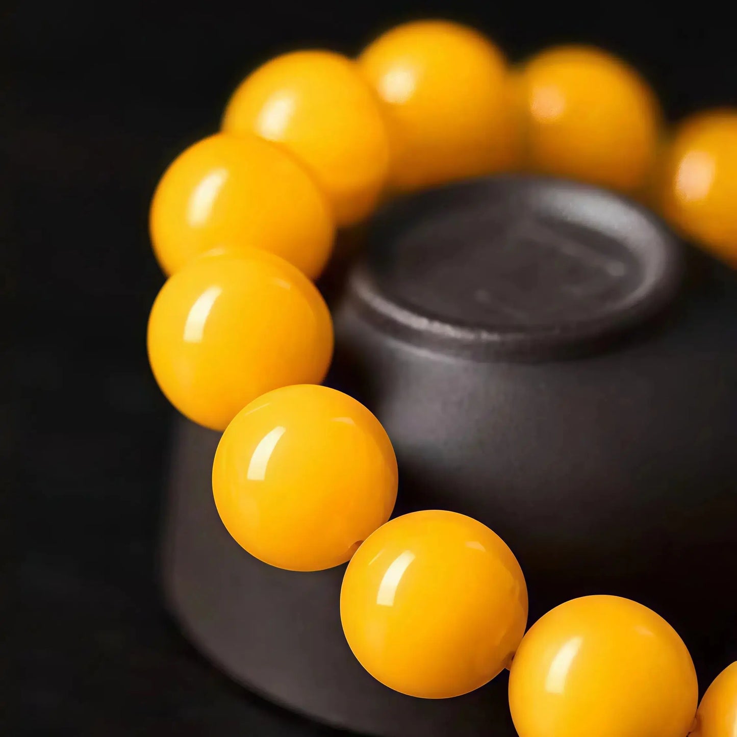 (Energy Collection) Top 925 Silver Natural Amber Beaded Luxury Bracelet with Gemstone for Inner Balance Energy