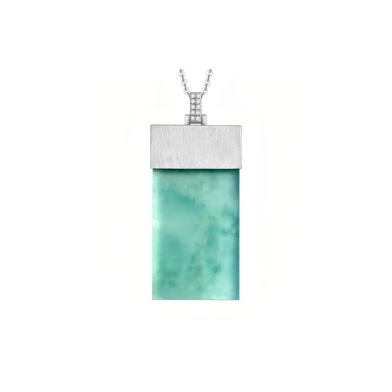 (Energy Collection) Women's Luxury 925 Silver Chokers Necklace with Jade and Energy-Infused Fine Strand Chain