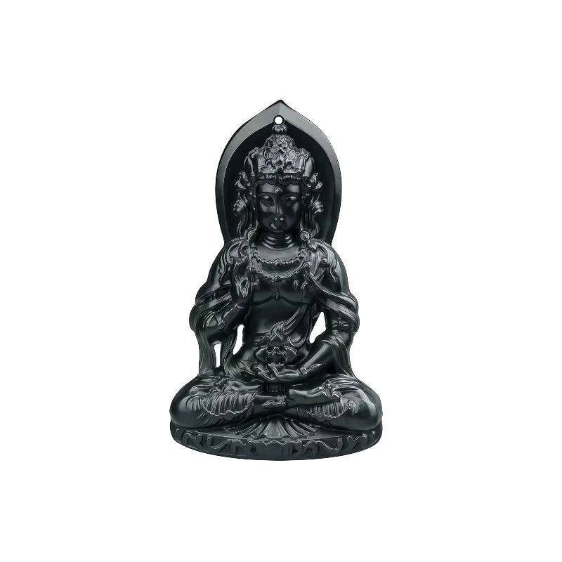 (Energy Collection) Blessed Natural Jade Custom Energy Fine Pendant Necklace Black Jade