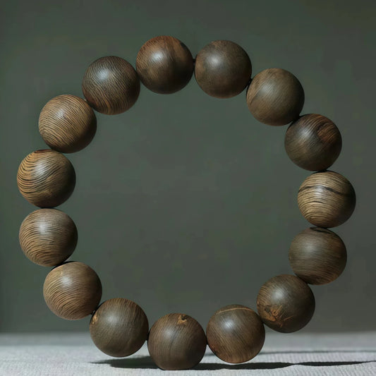 (Energy Collection) Authentic Agarwood Beaded Bracelet Classic Style Natural Aged Wood High Energy Collection-Grade Jewelry China