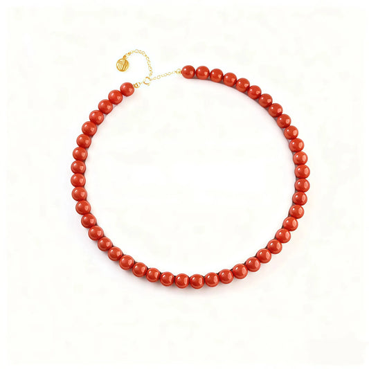 (Energy Collection) Top Grade 925 Silver Agate Beads Strand Necklace with Full Meat Stone Spiritual Energy Chain for Balance and Protection Luxury