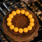 (Energy Collection) Top 925 Silver Natural Amber Beaded Luxury Bracelet with Gemstone for Inner Balance Energy