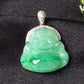 Factory Beautiful Green Jade Stone Jewelry Pendant 18k Gold Natural Jadeite Charm Buddha Pendant