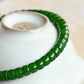 (Energy Collection) Luxury High-Vibration Silver Hetian Green Jade Beaded Bracelet with Noble Natural Stone