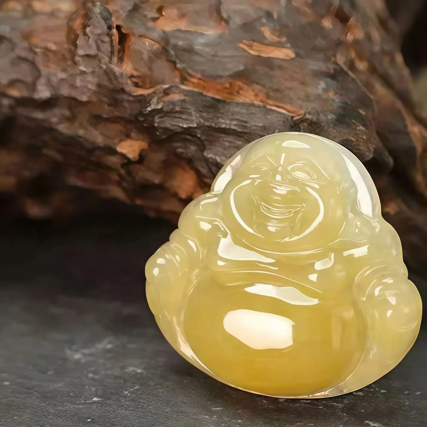 (Energy Collection) Top Grade Fine Chokers Necklace 18K Gold Filled Luxury Pendant Ice-Type Yellow Jadeite High Vibration High Concentration Energy