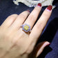 Luxury Engagement Wedding Real 18k Gold 1.005ct Natural Yellow Diamond Ring For Women