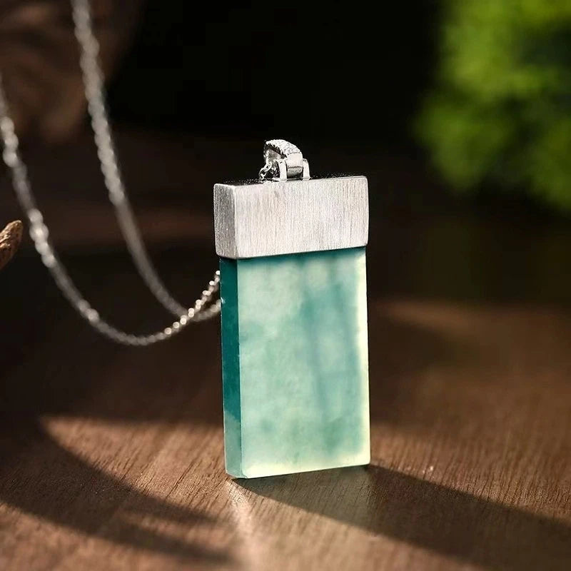 (Energy Collection) Women's Luxury 925 Silver Chokers Necklace with Jade and Energy-Infused Fine Strand Chain