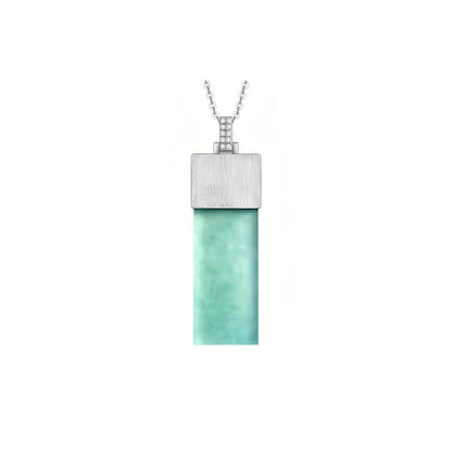 (Energy Collection) Women's Luxury 925 Silver Chokers Necklace with Jade and Energy-Infused Fine Strand Chain