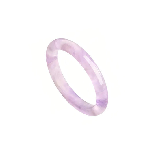 (Energy Collection) Luxury Silver Bangle with Amethyst Crystal Natural Premium Crystal Energized & Blessed Unisex