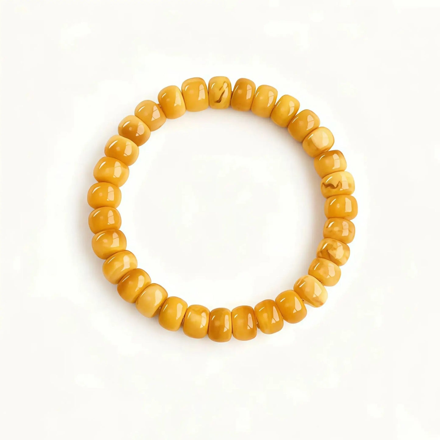 (Energy Collection) Authentic Luxury Premium Natural Amber Beaded 925 Silver Bracelet with Energy Content