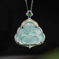 (Energy Collection) Custom Luxury High-Energy Ice Jadeite Chokers Pendant High Quality Natural Spiritual Necklace 925 Silver with Blessing Feature