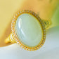 Natural Hetian White Jade S925 Silver Qiemo Blue Series 14*17mm Cabochon Ring Simple Elegant Fine Texture