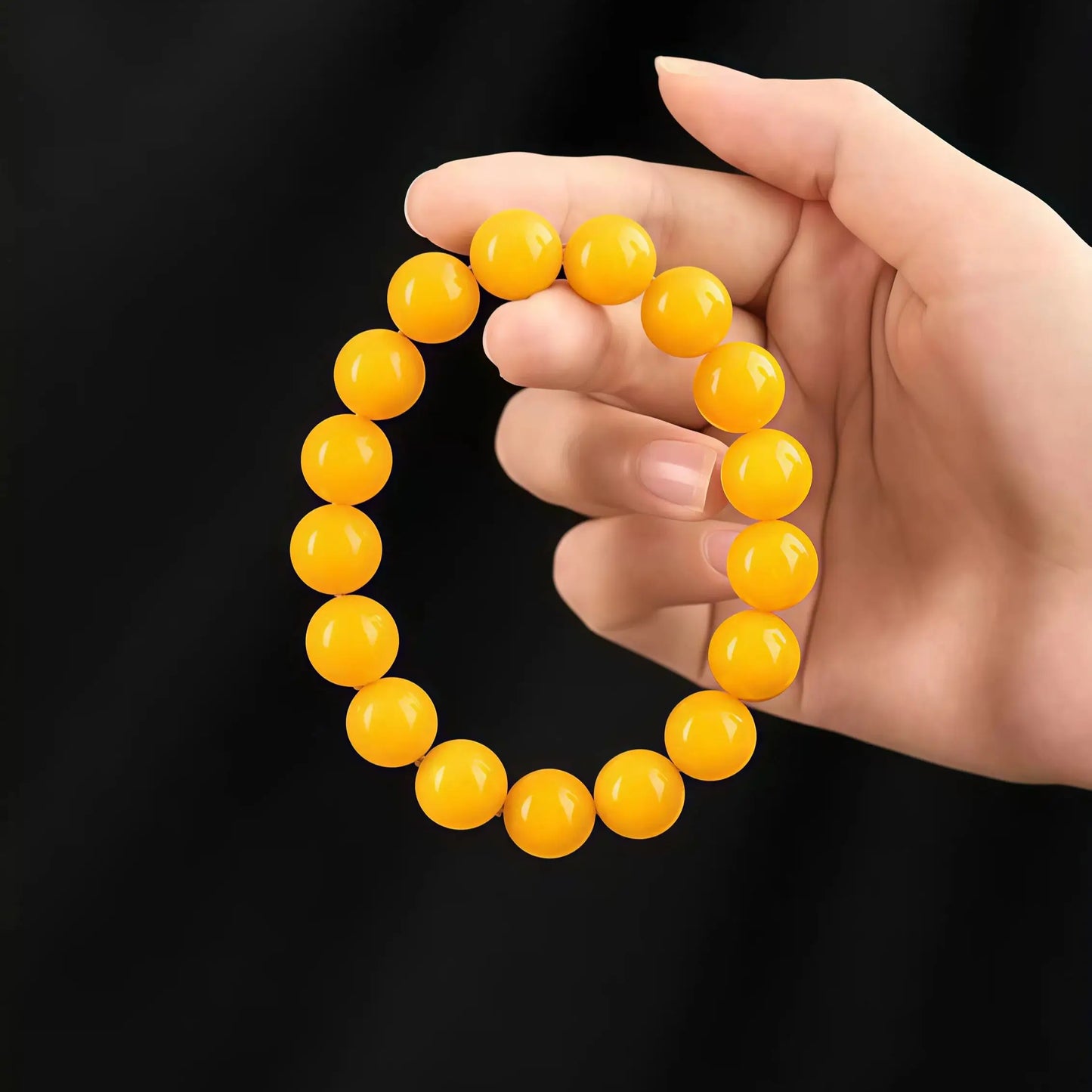 (Energy Collection) Top 925 Silver Natural Amber Beaded Luxury Bracelet with Gemstone for Inner Balance Energy