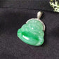Factory Beautiful Green Jade Stone Jewelry Pendant 18k Gold Natural Jadeite Charm Buddha Pendant
