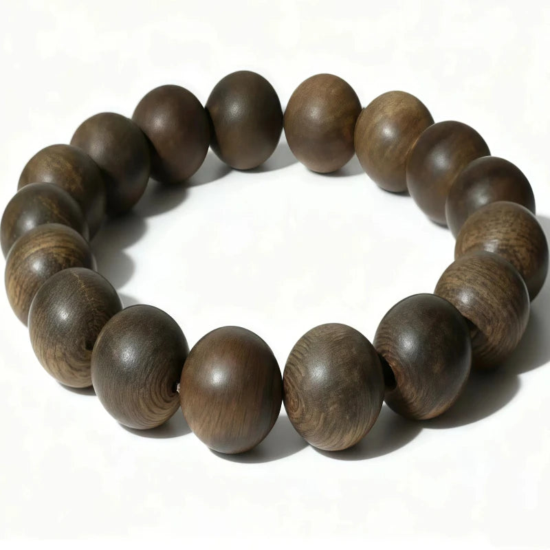 (Energy Collection) Authentic Agarwood Beaded Bracelet Classic Style Natural Aged Wood High Energy Collection-Grade Jewelry China
