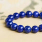 (Energy Collection) High Quality 925 Silver Imperial Blue Natural Lapis Lazuli Luxury Beaded Bracelet Meditation Energy Collectible