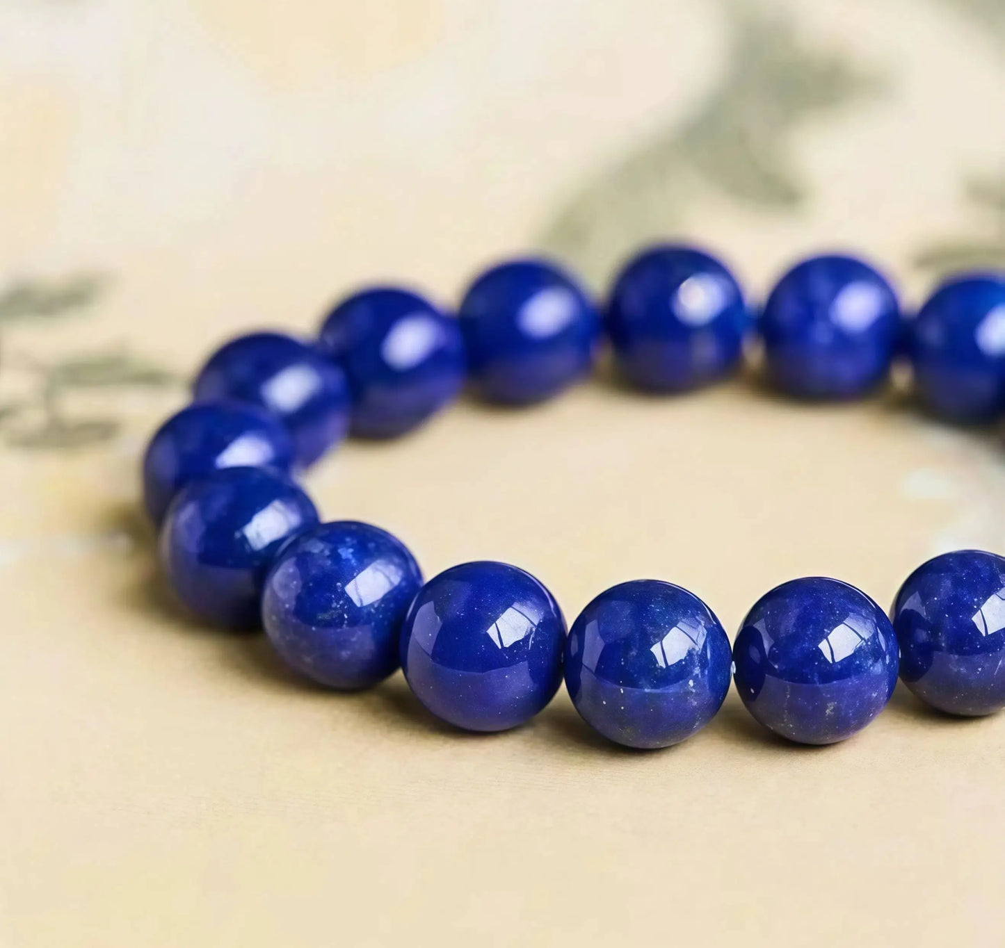(Energy Collection) High Quality 925 Silver Imperial Blue Natural Lapis Lazuli Luxury Beaded Bracelet Meditation Energy Collectible