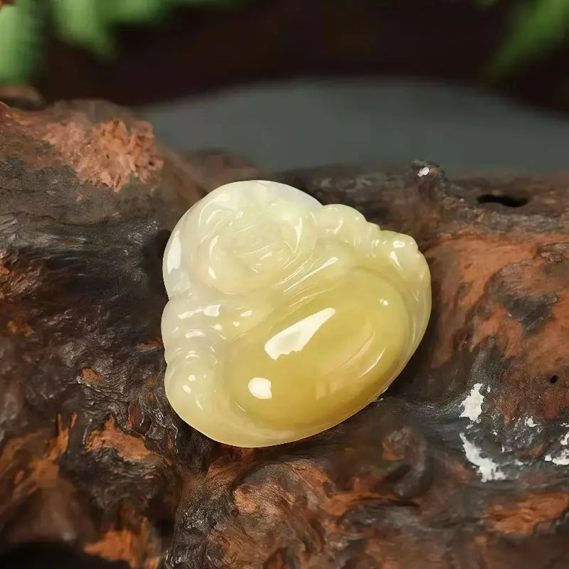 (Energy Collection) Top Grade Fine Chokers Necklace 18K Gold Filled Luxury Pendant Ice-Type Yellow Jadeite High Vibration High Concentration Energy