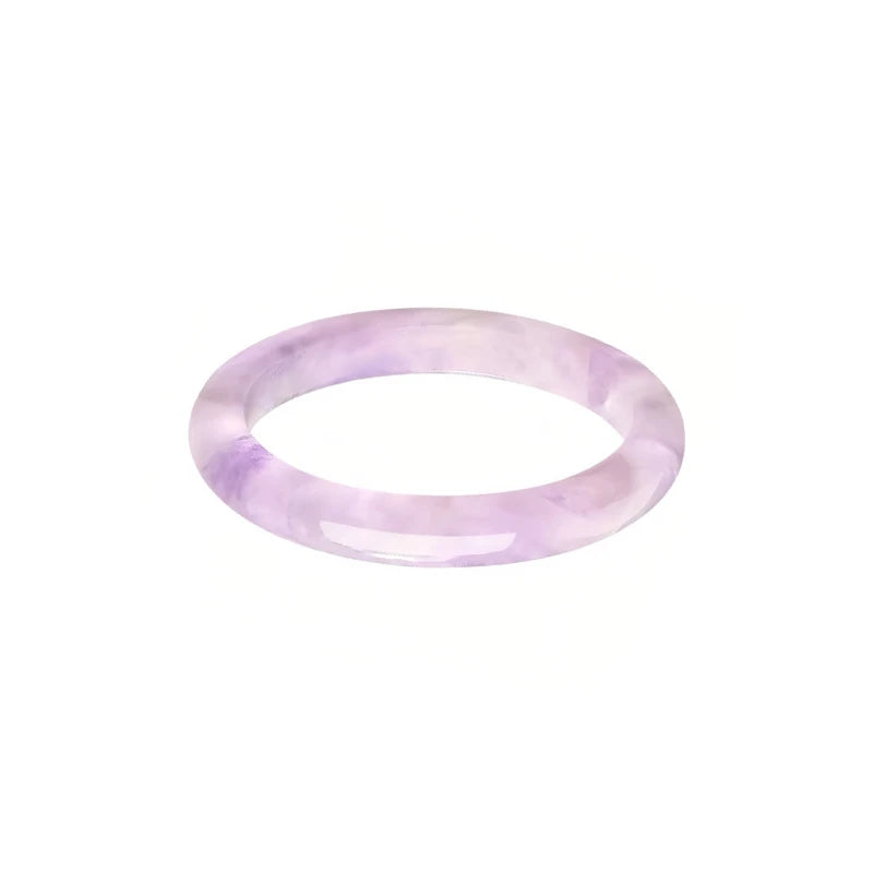 (Energy Collection) Luxury Silver Bangle with Amethyst Crystal Natural Premium Crystal Energized & Blessed Unisex